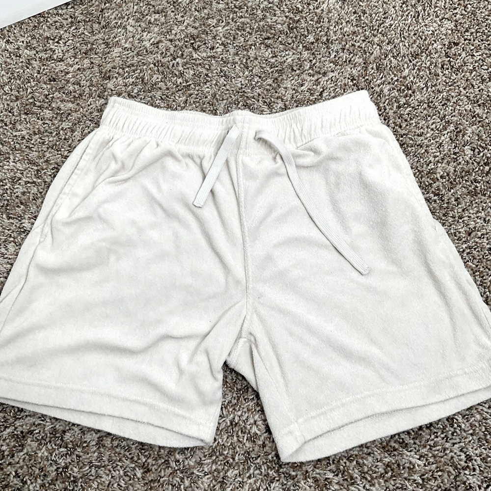 Free Planet terrycloth cotton shorts, beige, size Large, EUC